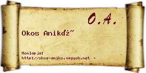 Okos Anikó névjegykártya