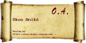 Okos Anikó névjegykártya